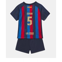 Barcelona Sergio Busquets #5 Fußballbekleidung Heimtrikot Kinder 2022-23 Kurzarm (+ kurze hosen)